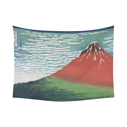 Hokusai Red Fuji Japanese Fine Art Cotton Linen Wall Tapestry 80"x 60"