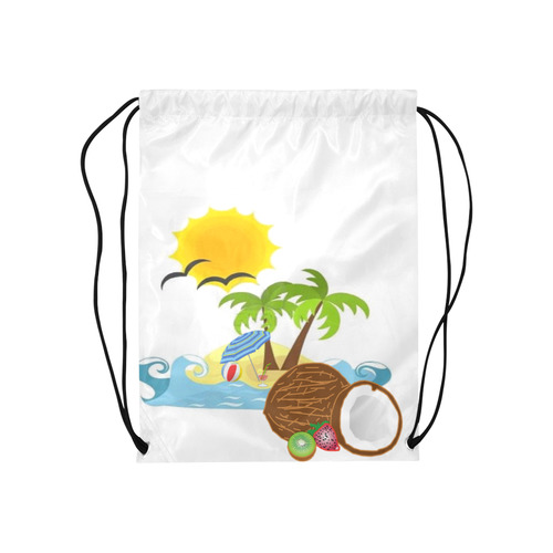 Beach Fun Medium Drawstring Bag Model 1604 (Twin Sides) 13.8"(W) * 18.1"(H)