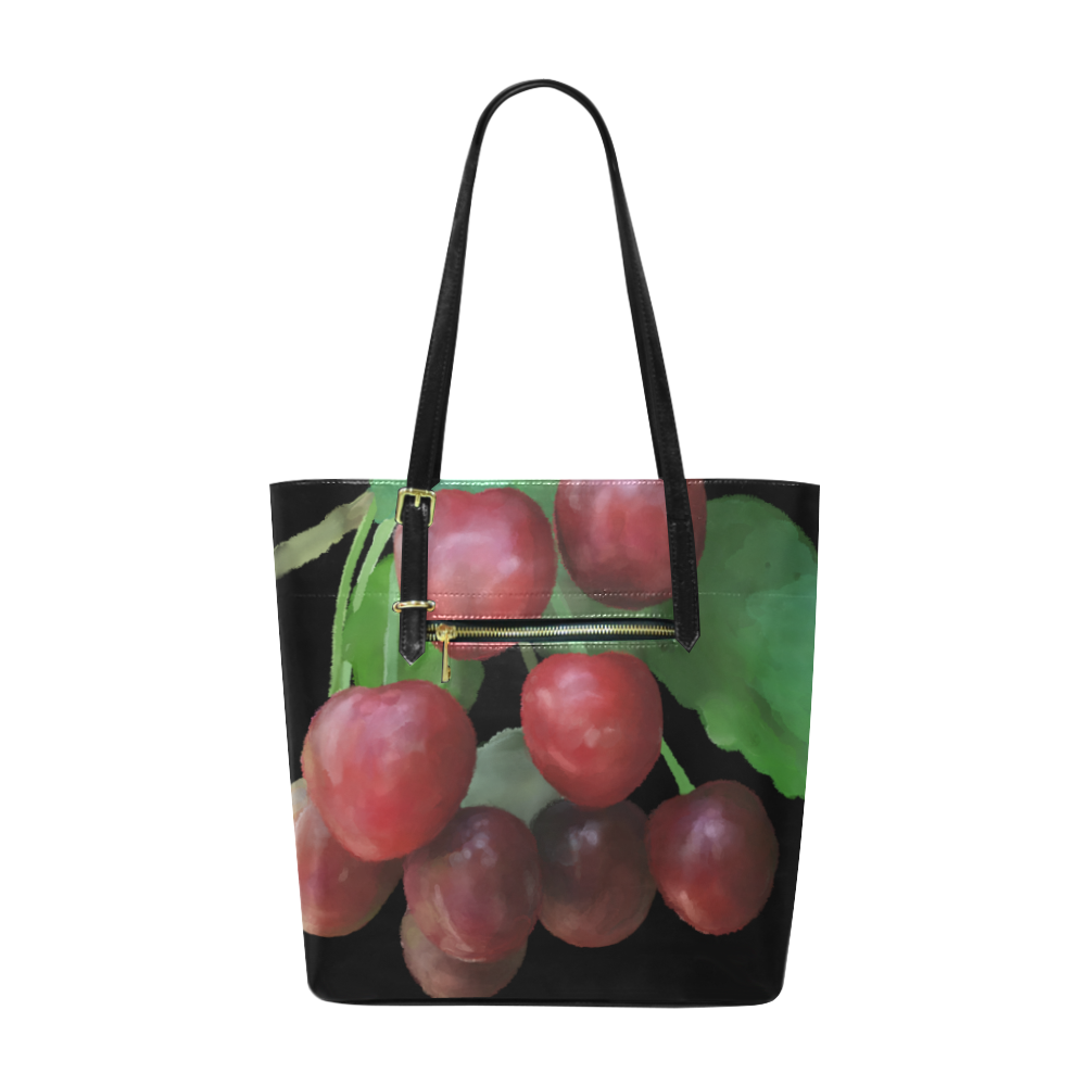 Sour Cherry, watercolor, fruit Euramerican Tote Bag/Small (Model 1655)