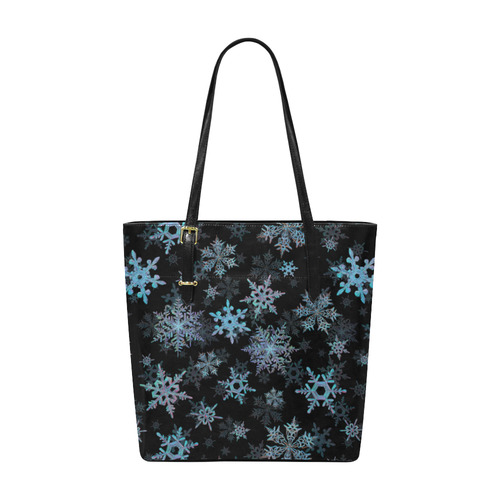 Snowflakes, Blue snow, Christmas Euramerican Tote Bag/Small (Model 1655)