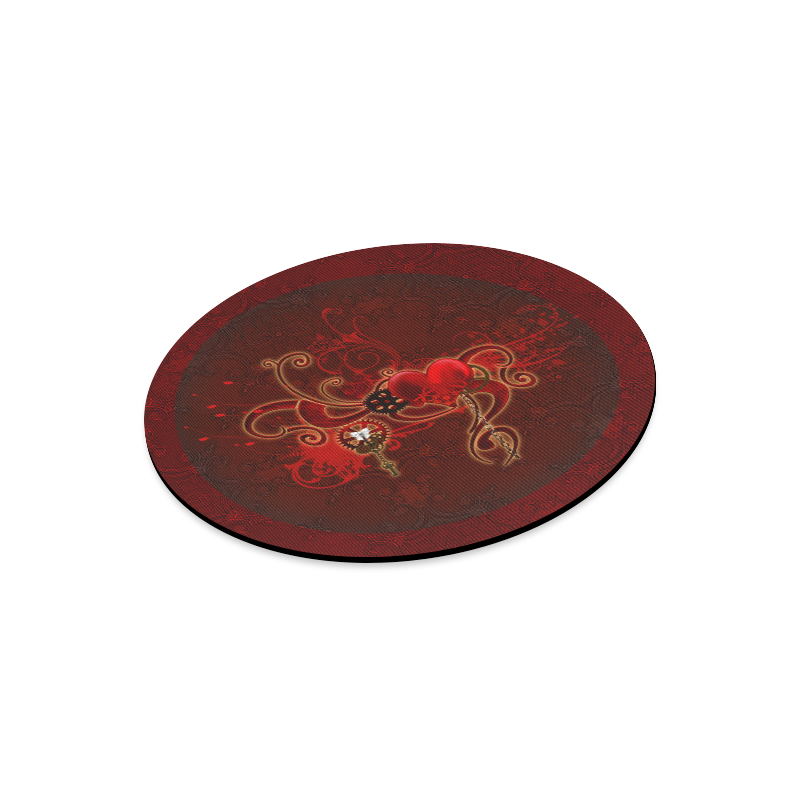 Wonderful steampunk design with heart Round Mousepad