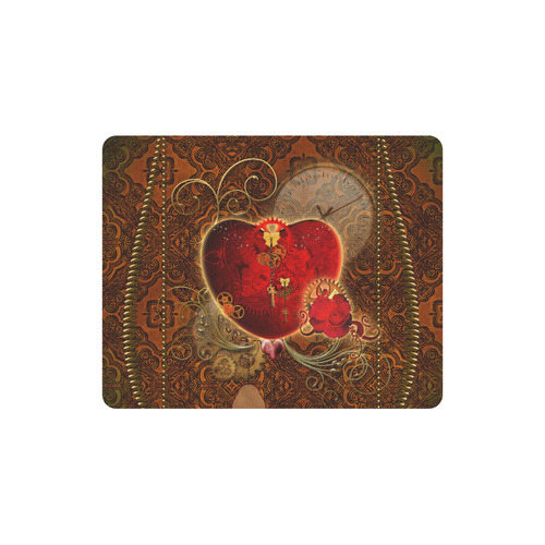 Steampunk, valentines heart with gears Rectangle Mousepad