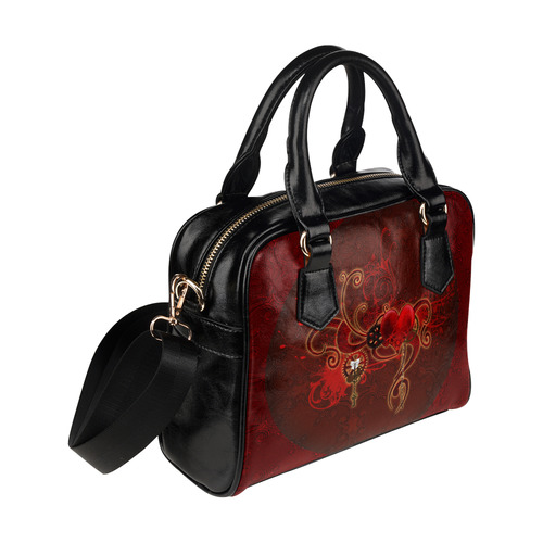 Wonderful steampunk design with heart Shoulder Handbag (Model 1634)