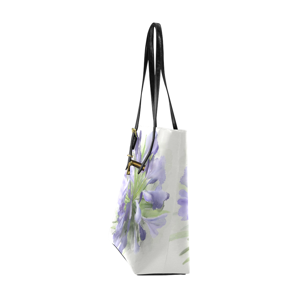 Delicate Purple Flower, floral watercolor Euramerican Tote Bag/Small (Model 1655)