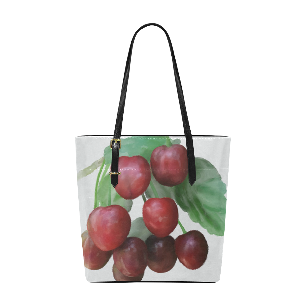 Sour Cherries, watercolor, fruit Euramerican Tote Bag/Small (Model 1655)