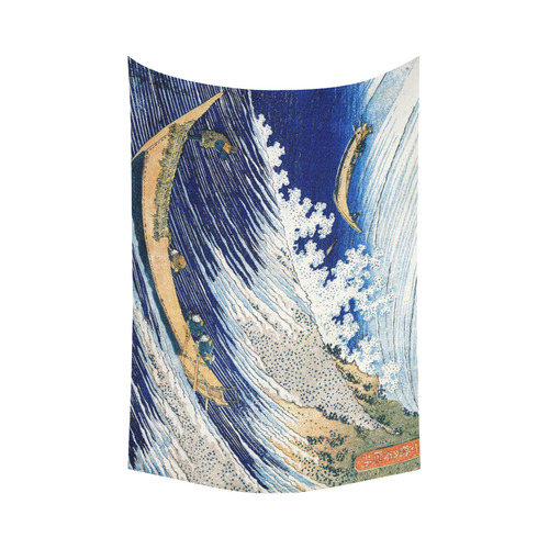 Hokusai Ocean Waves Japanese Fine Ukiyo-e Cotton Linen Wall Tapestry 90"x 60"