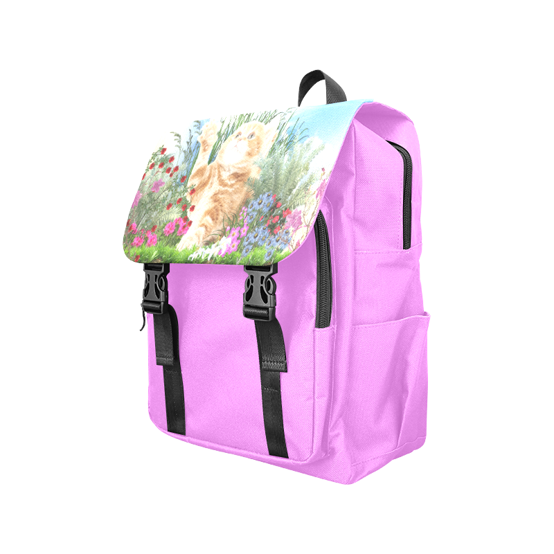 Butterfly playing with kitty Casual Shoulders Backpack (Model 1623)