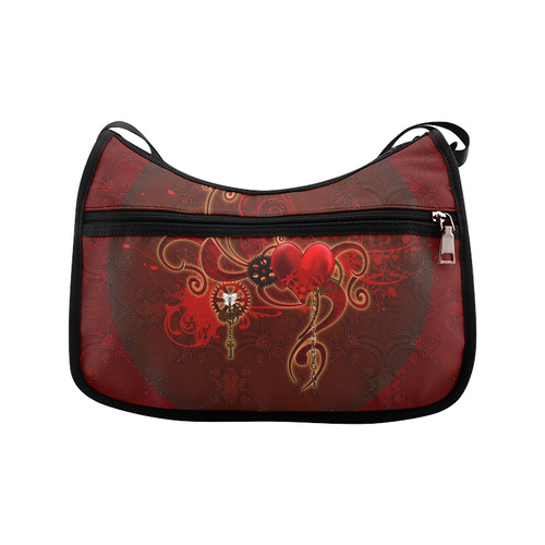 Wonderful steampunk design with heart Crossbody Bags (Model 1616)