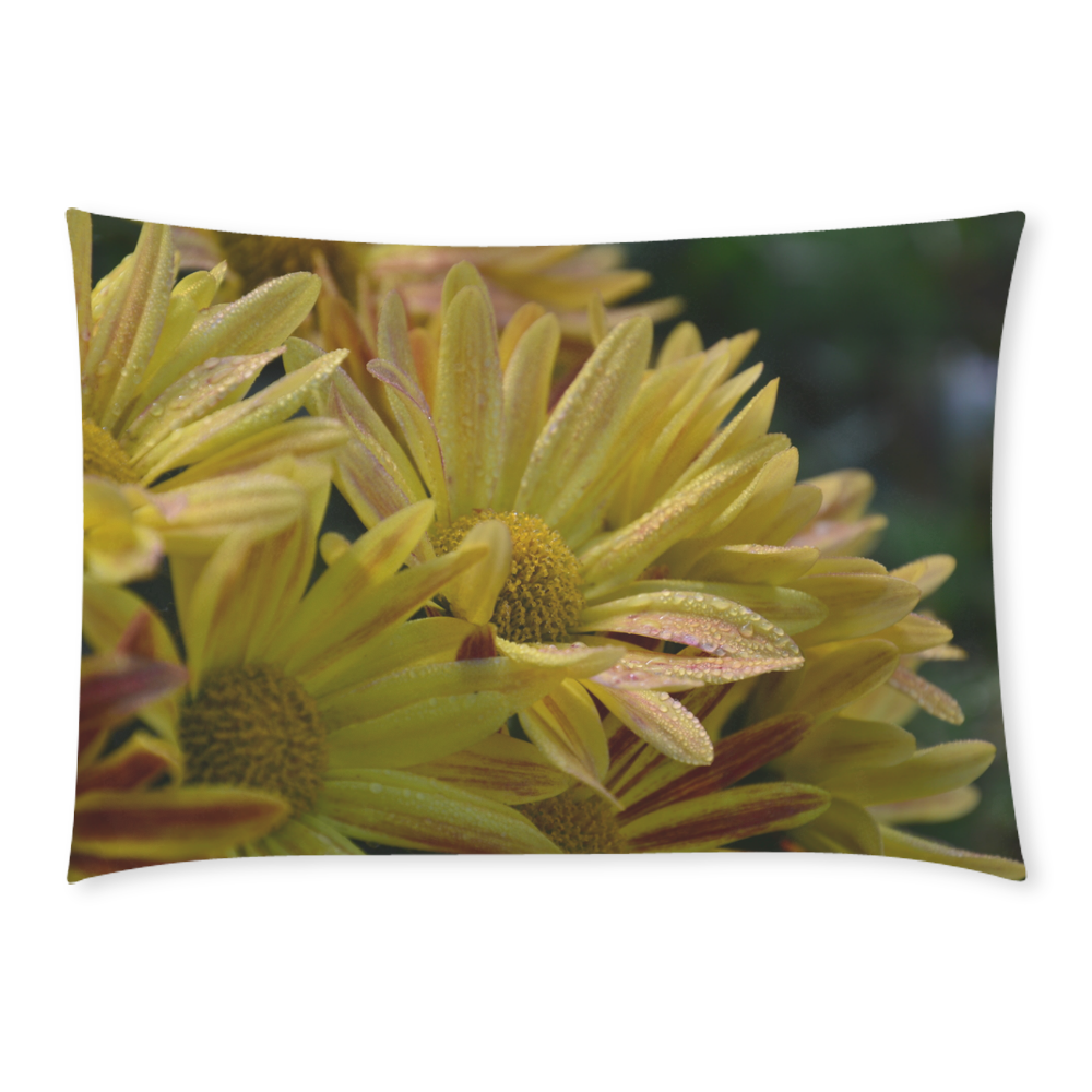 Yellow Fowers Custom Rectangle Pillow Case 20x30 (One Side)