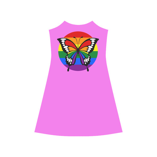 Dot Rainbow Flag Stripes Butterfly Silhouette Alcestis Slip Dress (Model D05)