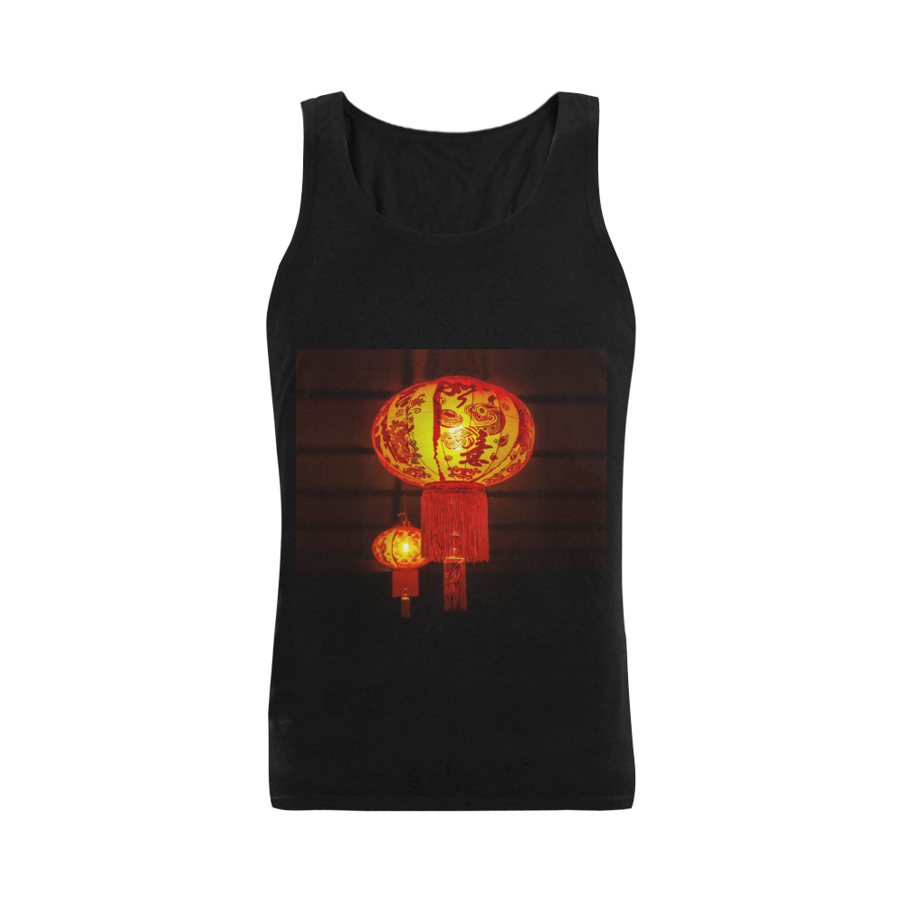 Red Chinese Lanterns Home Decoration Men's Shoulder-Free Tank Top (Model T33)