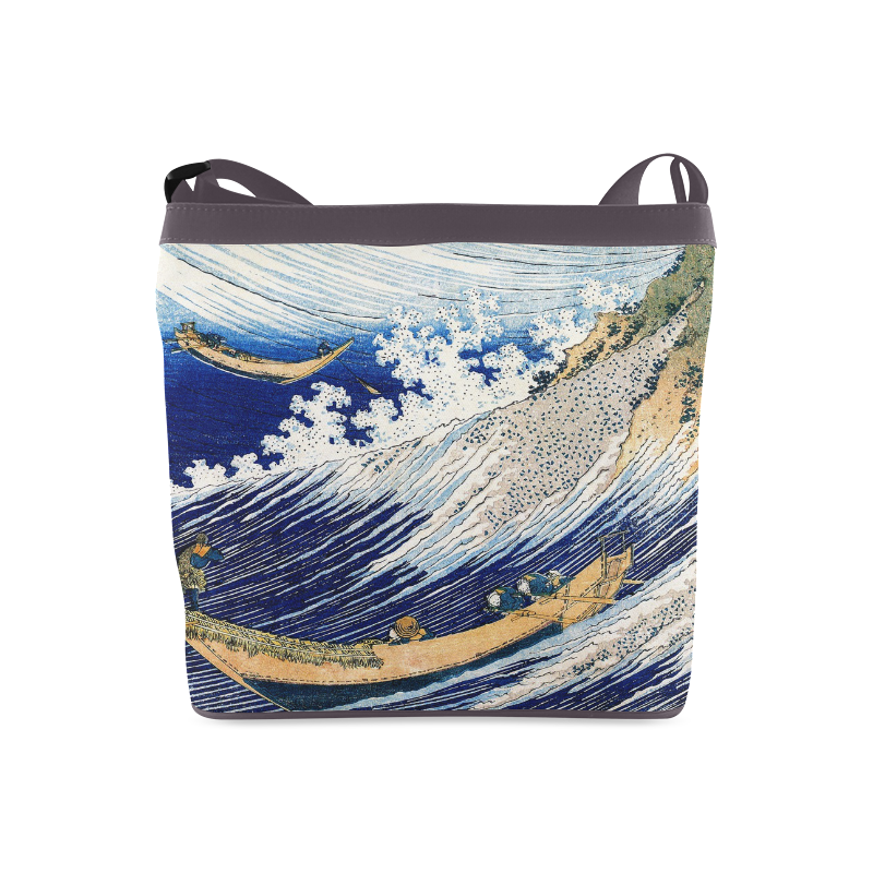 Hokusai Ocean Waves Japanese Fine Ukiyo-e Crossbody Bags (Model 1613 ...