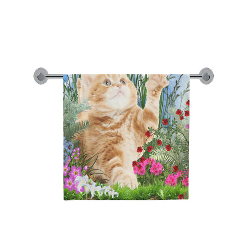 Butterfly  playing with kitty Bath Towel 30"x56"