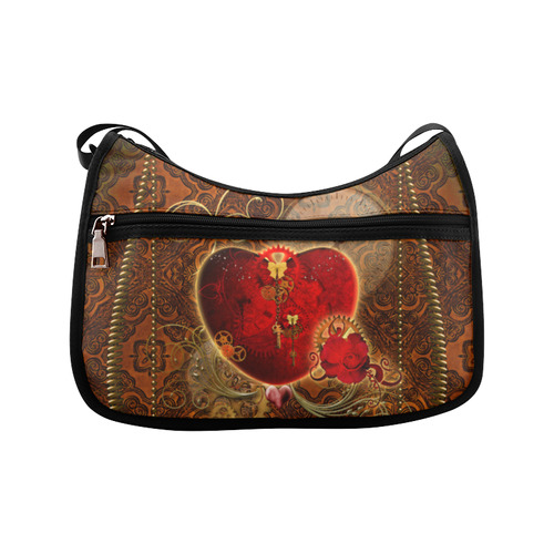 Steampunk, valentines heart with gears Crossbody Bags (Model 1616)