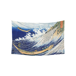 Hokusai Ocean Waves Japanese Fine Ukiyo-e Cotton Linen Wall Tapestry 60"x 40"