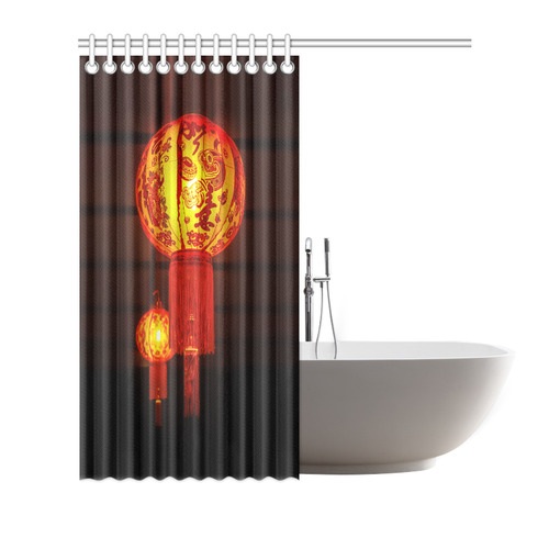 Red Chinese Lanterns Home Decoration Shower Curtain 72"x72"