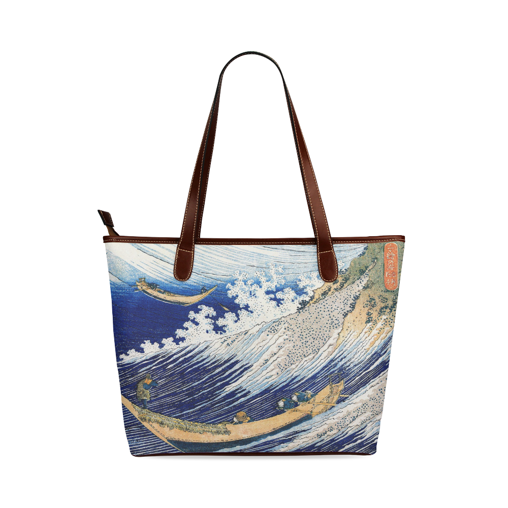 Hokusai Ocean Waves Japanese Fine Ukiyo-e Shoulder Tote Bag (Model 1646)