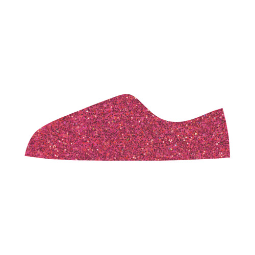 Pink Glitter Women's Canvas Zipper Shoes/Large Size (Model 001)