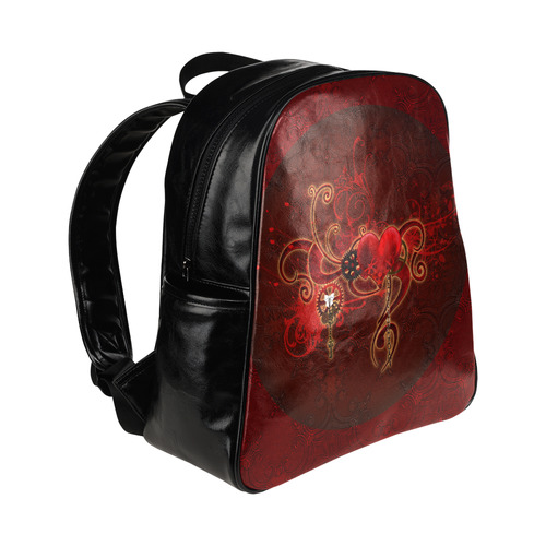 Wonderful steampunk design with heart Multi-Pockets Backpack (Model 1636)