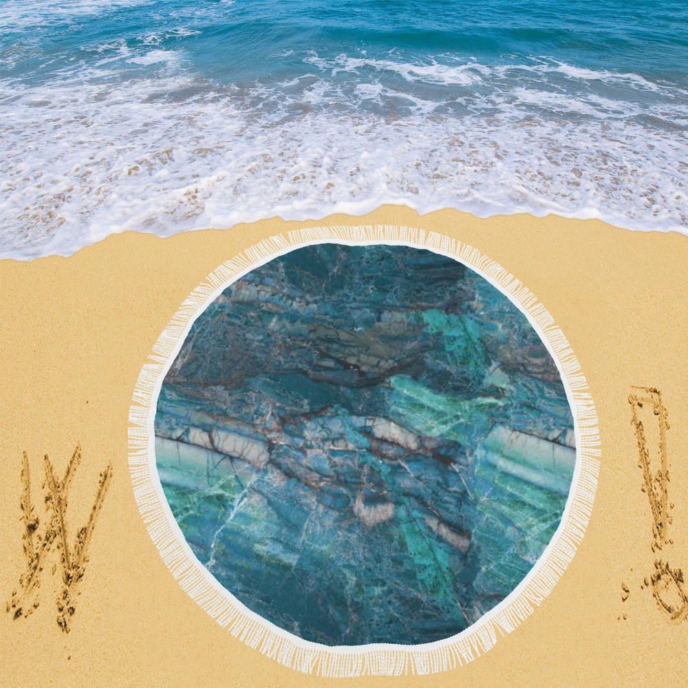 Marble - siena turchese Circular Beach Shawl 59"x 59"