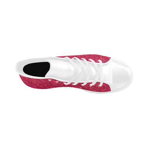 Pink Glitter Aquila High Top Microfiber Leather Women's Shoes (Model 032)