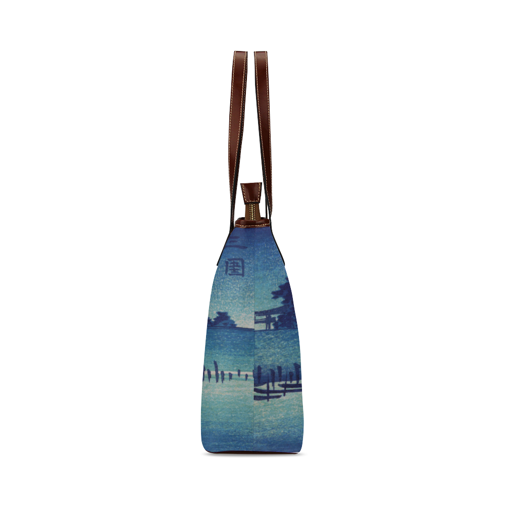 Hiroshige Moonlight Night Japanese Fine Nature Shoulder Tote Bag (Model 1646)