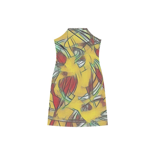 abstract joy 5 by JamColors V-Neck Open Fork Long Dress(Model D18)