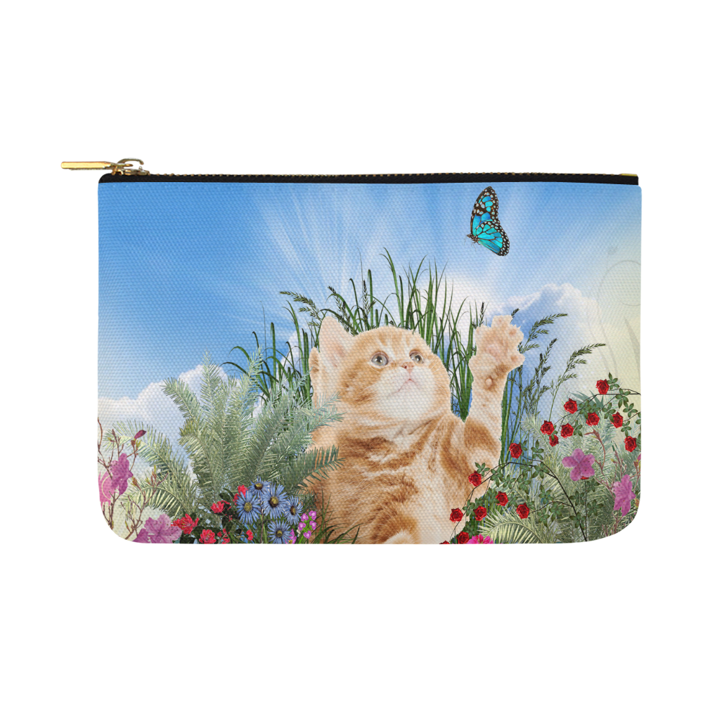 Butterfly playing with kitty Carry-All Pouch 12.5''x8.5''