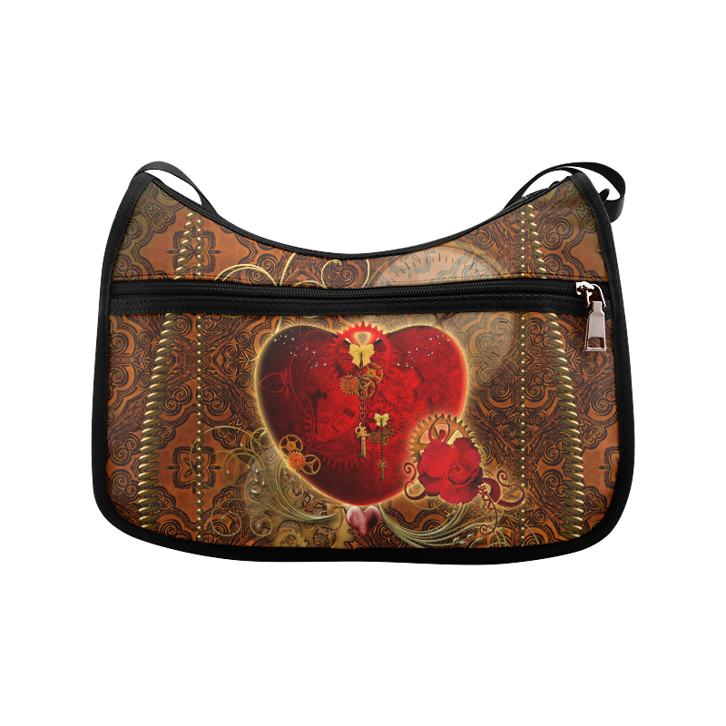 Steampunk, valentines heart with gears Crossbody Bags (Model 1616)
