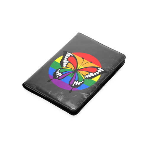 Dot Rainbow Flag Stripes Butterfly Silhouette Custom NoteBook A5
