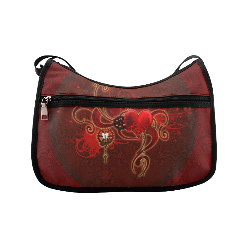 Wonderful steampunk design with heart Crossbody Bags (Model 1616)