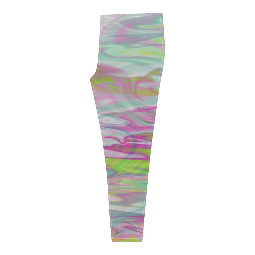 Pastel Iridescent Marble Waves Pattern Cassandra Women's Leggings (Model L01)