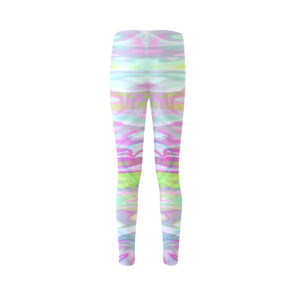 Pastel Iridescent Marble Waves Pattern Cassandra Women's Leggings (Model L01)