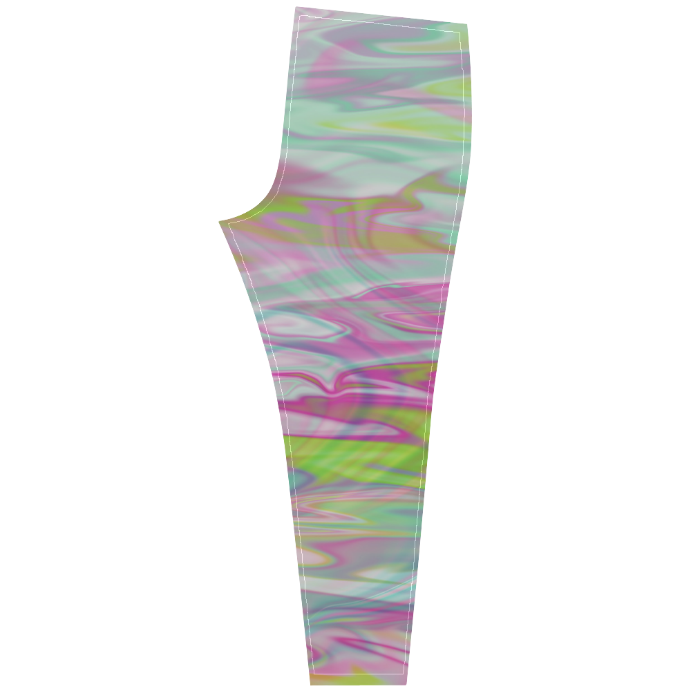 Pastel Iridescent Marble Waves Pattern Cassandra Women's Leggings (Model L01)