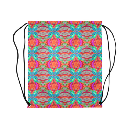 Abstract Colorful Ornament CA Large Drawstring Bag Model 1604 (Twin Sides)  16.5"(W) * 19.3"(H)