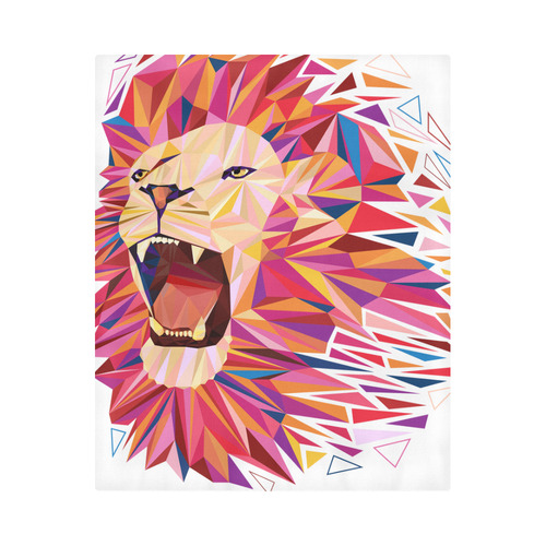 lion roaring polygon triangles Duvet Cover 86"x70" ( All-over-print)