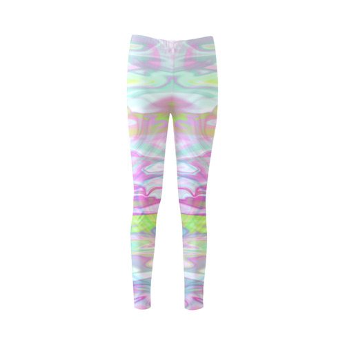 Pastel Iridescent Marble Waves Pattern Cassandra Women's Leggings (Model L01)