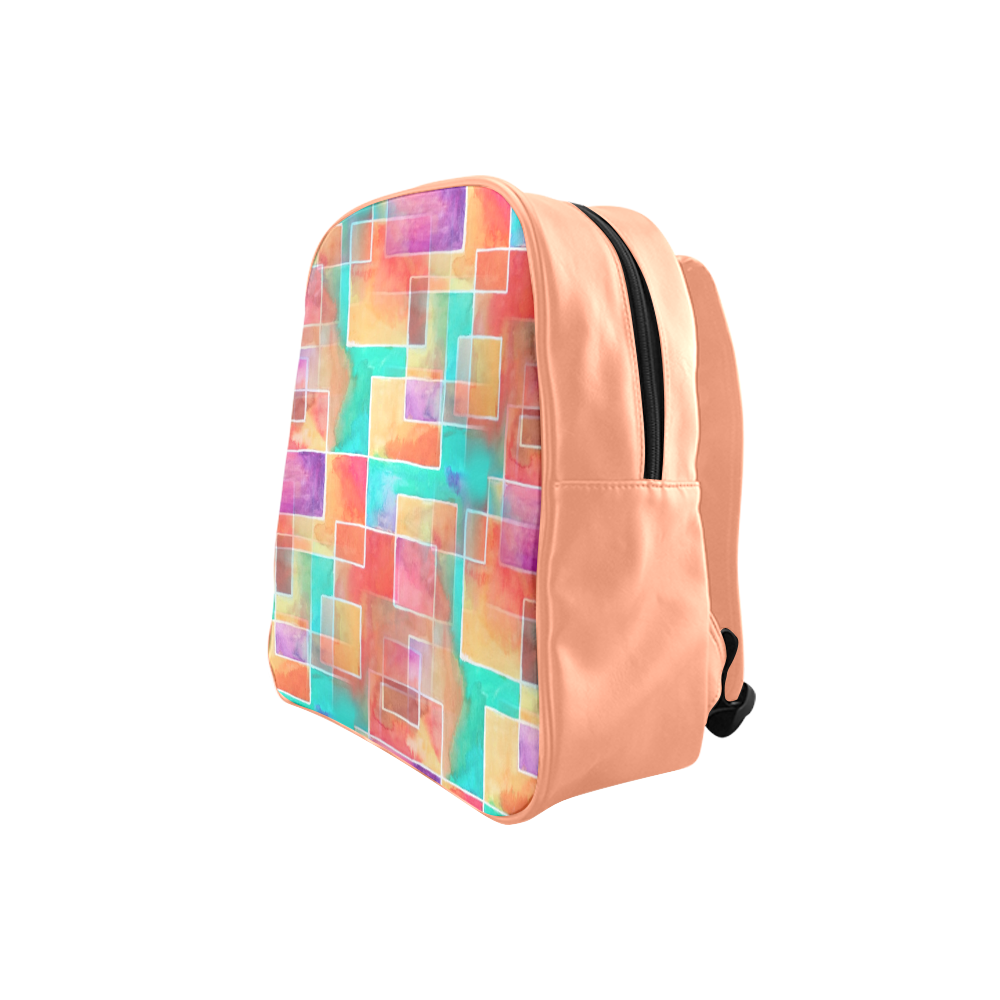 Pastel Squared School Backpack (Model 1601)(Small)