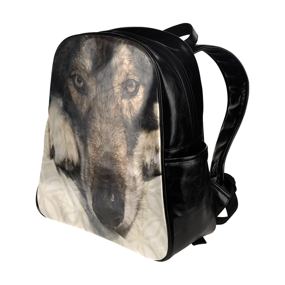 Dog German Shepherd Multi-Pockets Backpack (Model 1636)