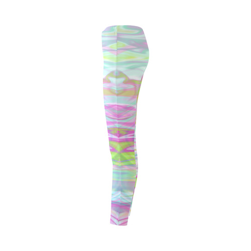 Pastel Iridescent Marble Waves Pattern Cassandra Women's Leggings (Model L01)