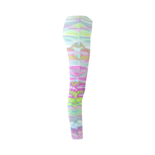 Pastel Iridescent Marble Waves Pattern Cassandra Women's Leggings (Model L01)