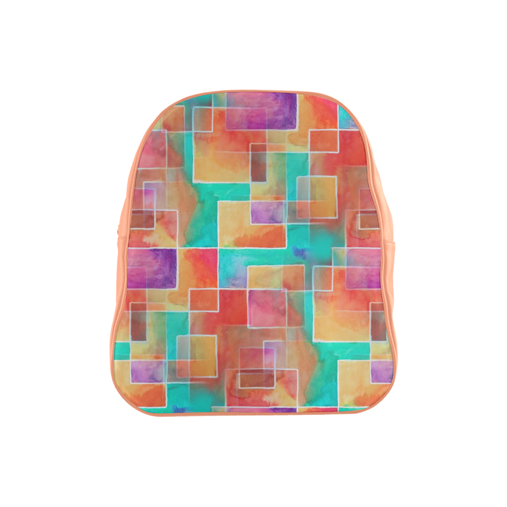 Pastel Squared School Backpack (Model 1601)(Small)