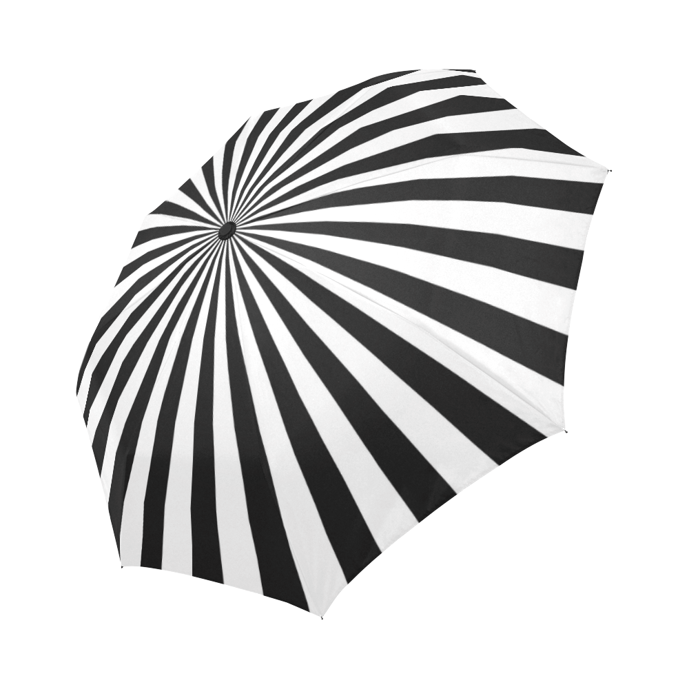 Black and White Bold Rays Umbrella Auto-Foldable Umbrella (Model U04)