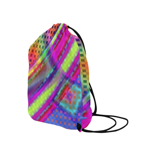 Plaid Design 3D Colours Large Drawstring Bag Model 1604 (Twin Sides)  16.5"(W) * 19.3"(H)