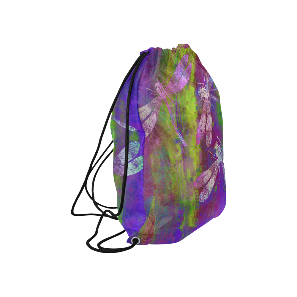 A Dragonflies QY Large Drawstring Bag Model 1604 (Twin Sides)  16.5"(W) * 19.3"(H)