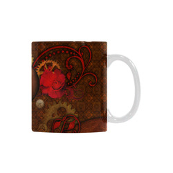 Steampunk heart with roses, valentines White Mug(11OZ)