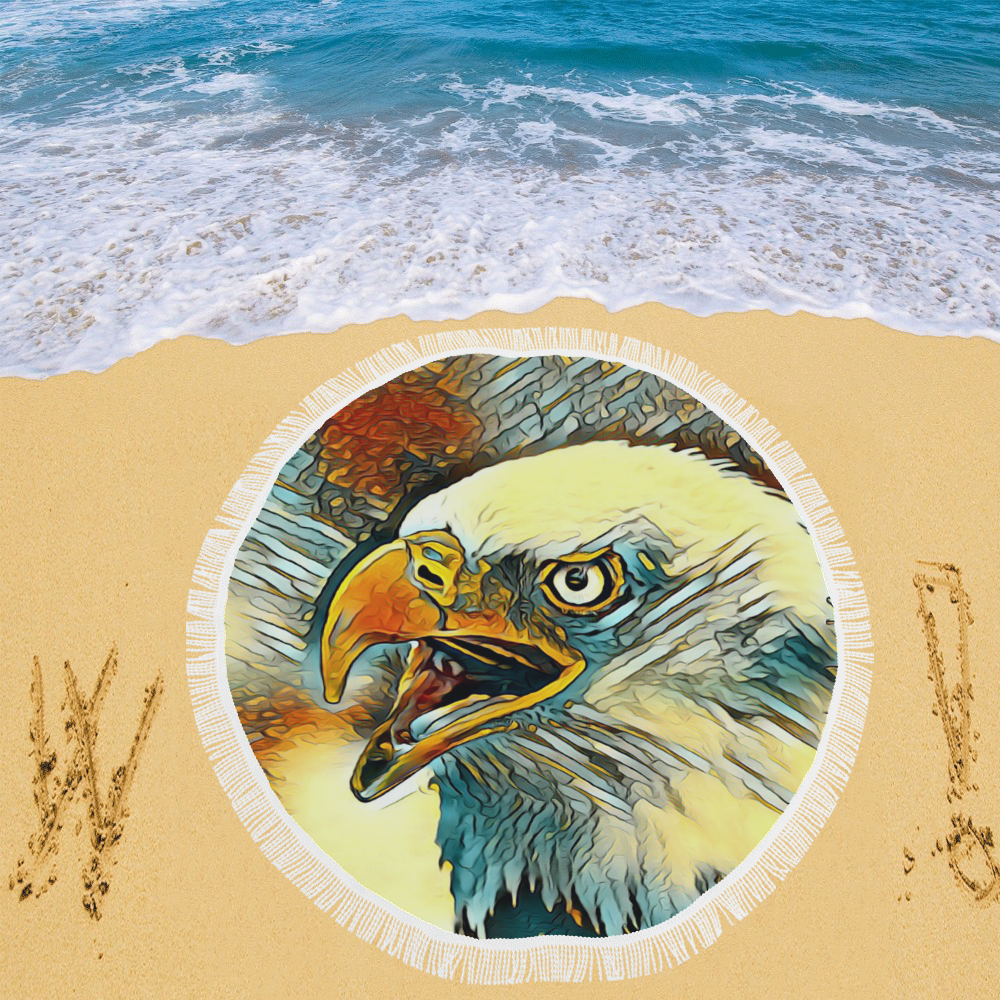 Animal_Art_Eagle20161201_by_JAMColors Circular Beach Shawl 59"x 59"