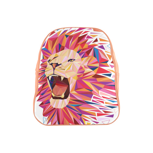 lion roaring polygon triangles School Backpack (Model 1601)(Small)