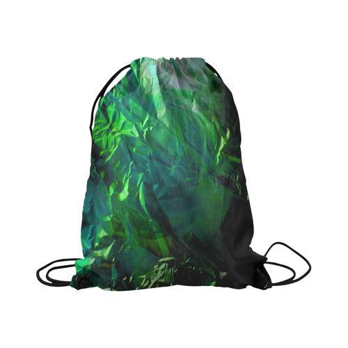 Abstract Emerald Large Drawstring Bag Model 1604 (Twin Sides)  16.5"(W) * 19.3"(H)