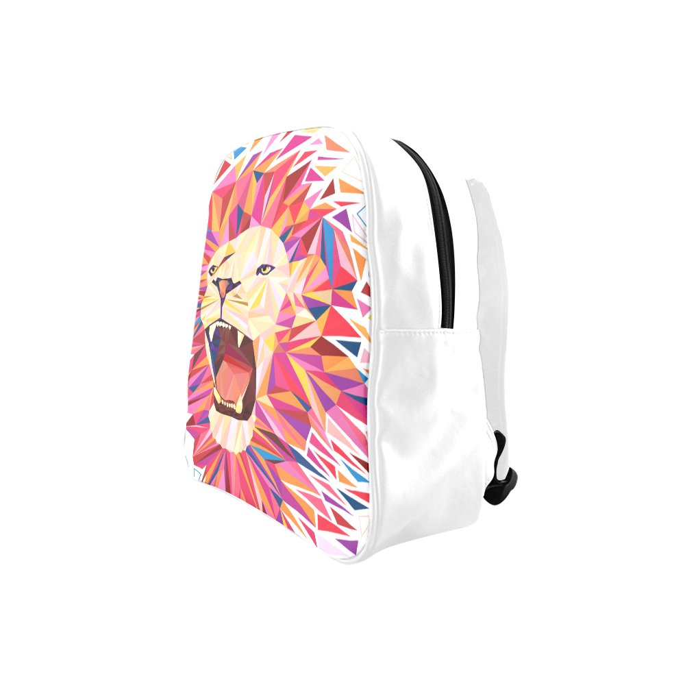 lion roaring polygon triangles School Backpack (Model 1601)(Small)